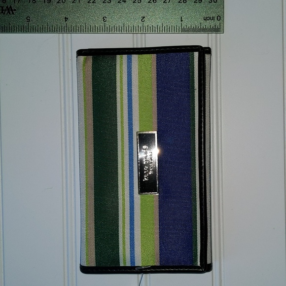 Kate Spade Striped Tri Fold Snap Wallet - Picture 4 of 11